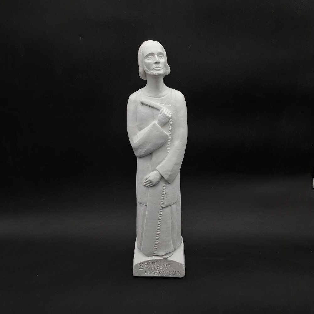 Large Plaster Statue of Saint Joseph as Artisan